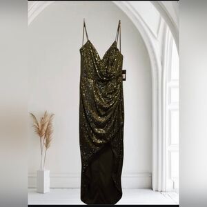 Ieena Duggal 11272 - Ruched Asymmetric Hem Sheath Dress